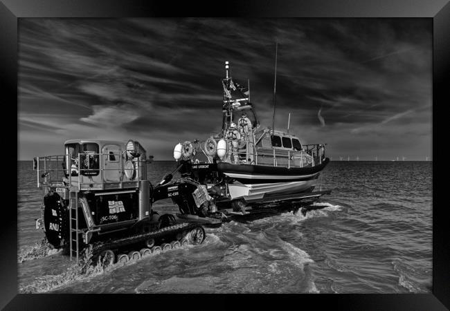 Hoylake Lifeboat Launch Framed Print by Rob Lester