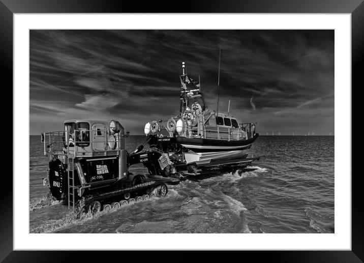 Hoylake Lifeboat Launch Framed Mounted Print by Rob Lester