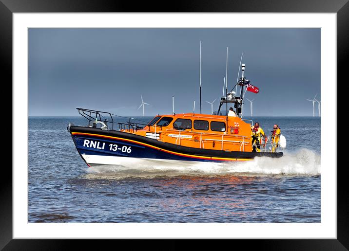 Hoylake Lifeboat High speed pass Framed Mounted Print by Rob Lester