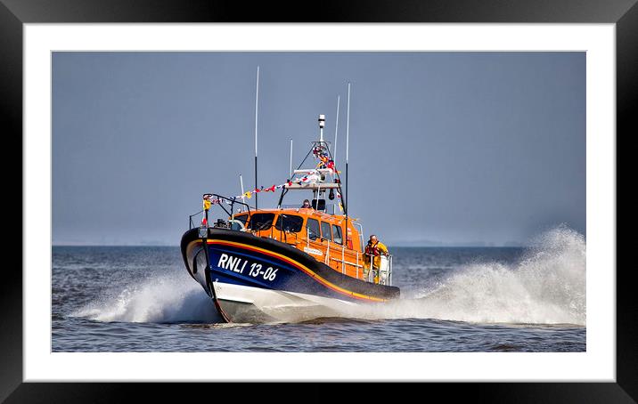 Hoylake Lifeboat _ On its Way Framed Mounted Print by Rob Lester