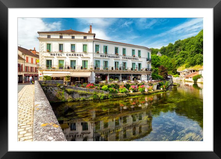 Hotel Chabrol , Brantome in the Dordogne. France Framed Mounted Print by Rob Lester