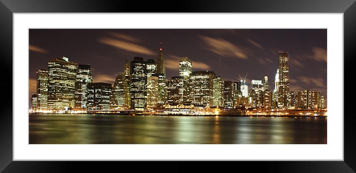 New York Nightscape Framed Mounted Print by Luke Addison