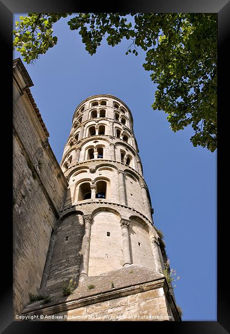 Uzes Cathedral Tour Fenestrelle Framed Print by Andrew Rickinson
