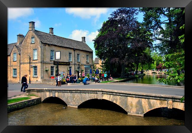 Bourton on the Water Kingsbridge Inn Cotswolds Gloucestershire Framed Print by Andy Evans Photos