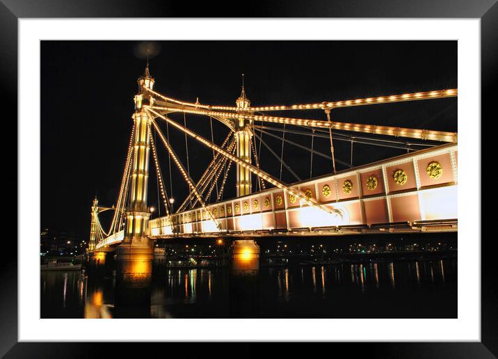 Albert Bridge River Thames London Framed Mounted Print by Andy Evans Photos