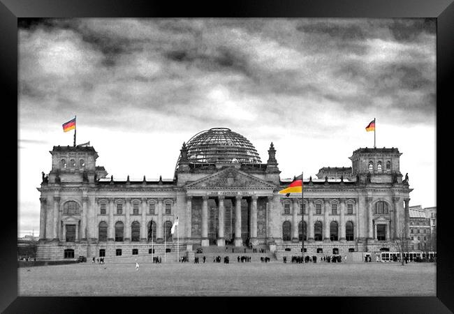 Reichstag Building Deutscher Bundestag Berlin Germany Framed Print by Andy Evans Photos