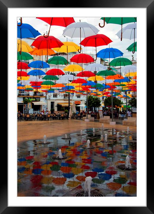 Colorful Umbrellas Torrox Costa Del Sol Spain Framed Mounted Print by Andy Evans Photos