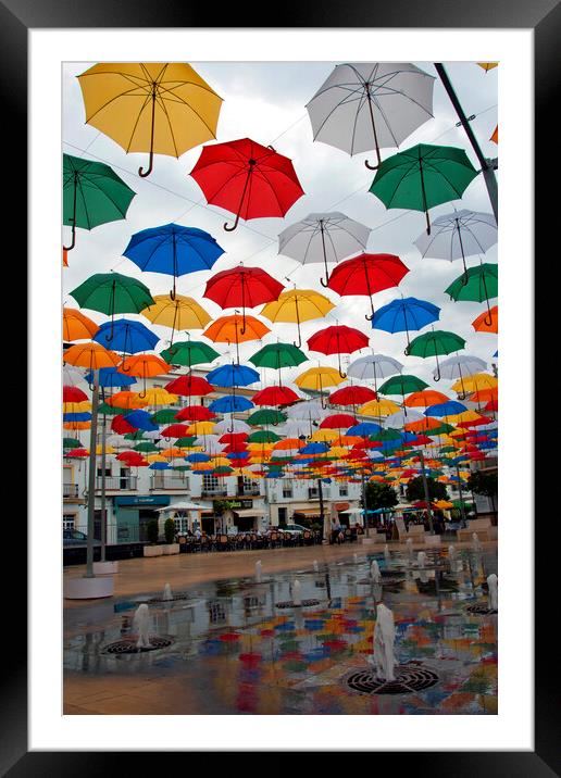Vibrant Umbrella Canopy Framed Mounted Print by Andy Evans Photos