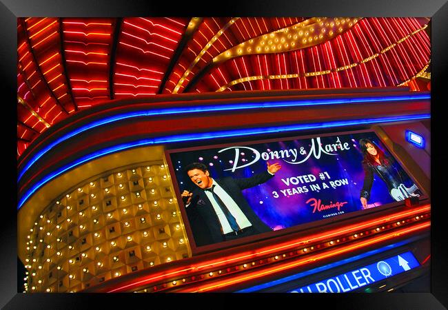 Donny and Marie Osmond Light Up The Strip! Framed Print by Andy Evans Photos