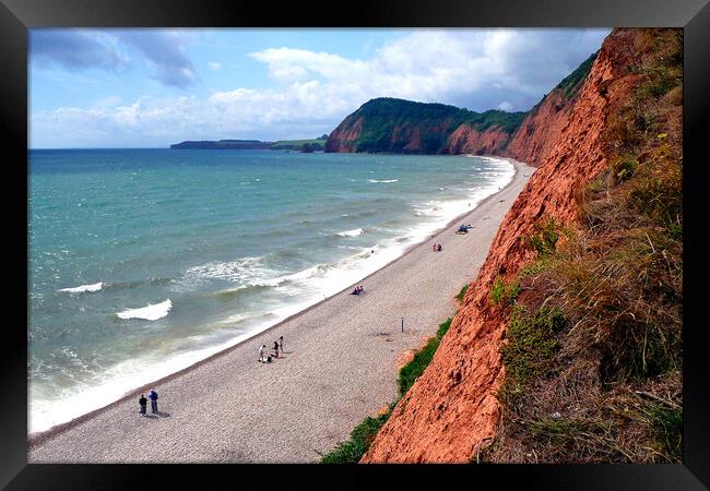 Sidmouth Beach Jurassic Coast Devon England Framed Print by Andy Evans Photos