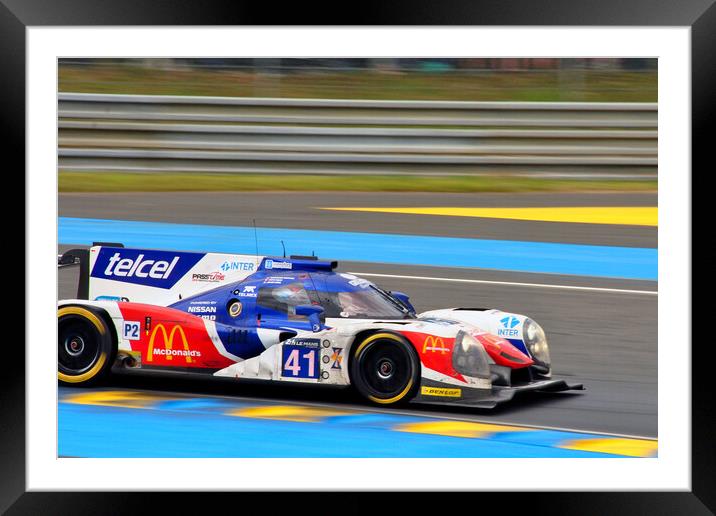 Ligier JS P2-Nissan Sports Motor Car Framed Mounted Print by Andy Evans Photos