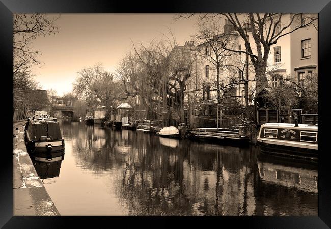 Narrow Boats Regent's Canal Camden London Framed Print by Andy Evans Photos