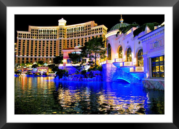 Bellagio Hotel Las Vegas Nevada America USA Framed Mounted Print by Andy Evans Photos