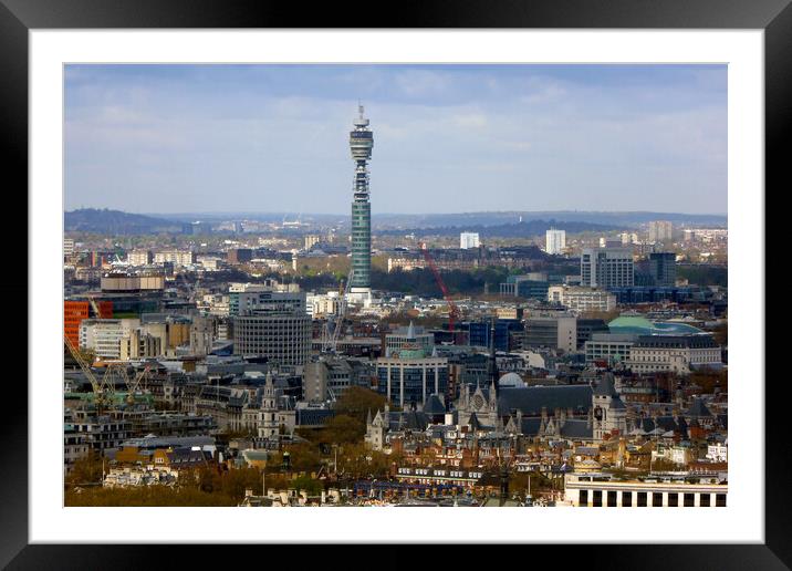 BT Tower London Skyline Cityscape England UK Framed Mounted Print by Andy Evans Photos