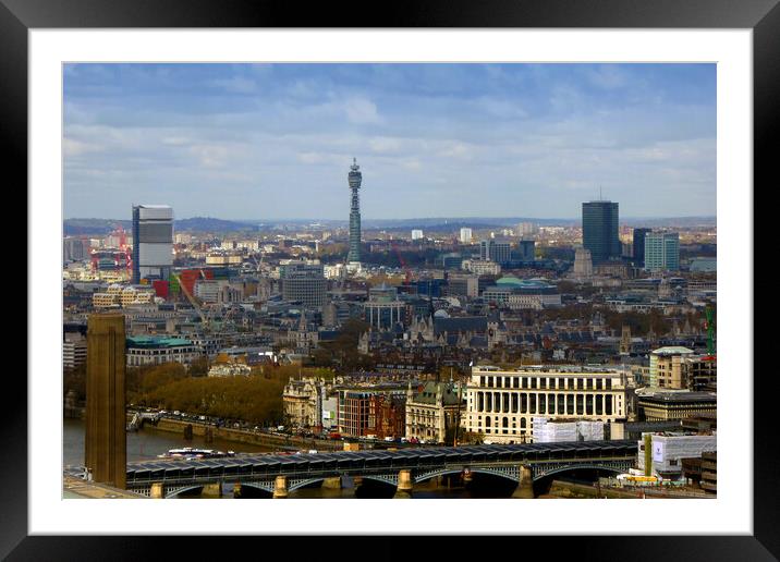 BT Tower London Skyline Cityscape England UK Framed Mounted Print by Andy Evans Photos