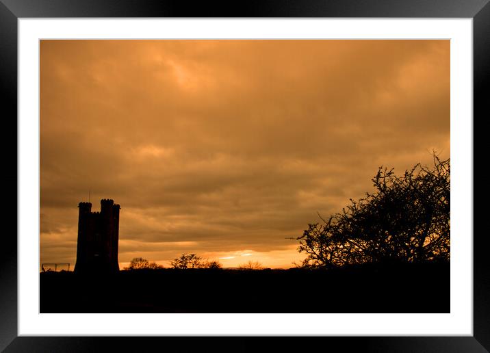 Majestic Sunset Over Broadway Tower in the Cotswol Framed Mounted Print by Andy Evans Photos