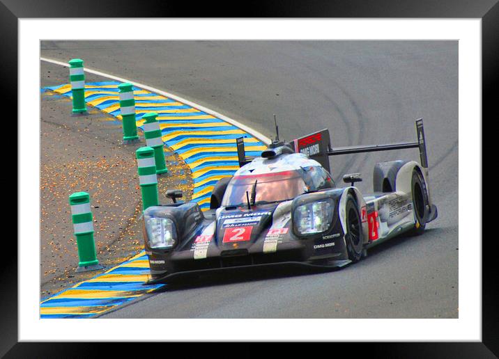 Porsche 919 Hybrid Sports Motor Car Framed Mounted Print by Andy Evans Photos
