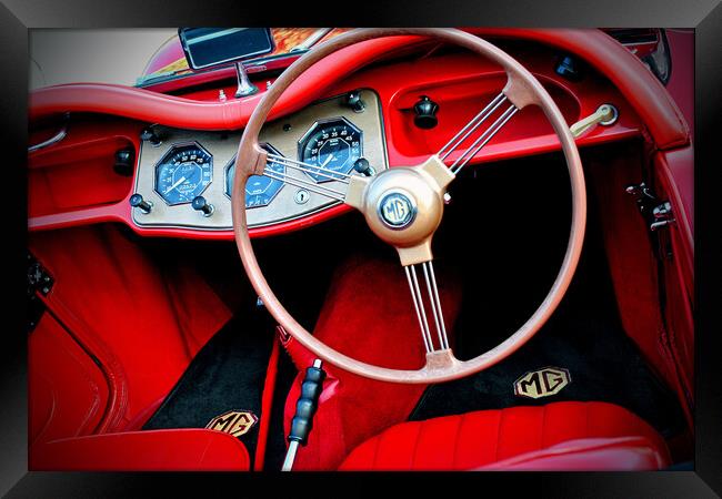 MG TA Classic Sports Car Interior Framed Print by Andy Evans Photos