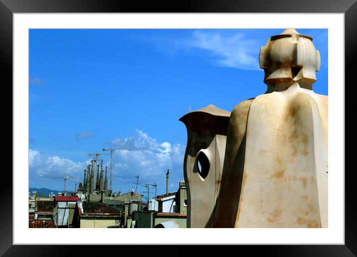 Casa Mila Sagrada Familia Barcelona Spain Framed Mounted Print by Andy Evans Photos