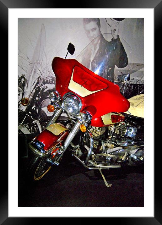 Elvis Presley's Harley Davidson Motorbike Framed Mounted Print by Andy Evans Photos