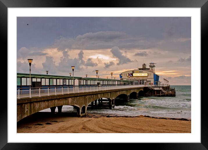 Bournemouth Pier And Beach Dorset England Framed Mounted Print by Andy Evans Photos