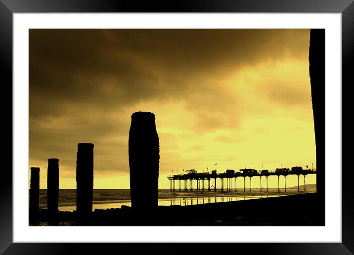 Teignmouth Pier And Beach Devon England UK Framed Mounted Print by Andy Evans Photos