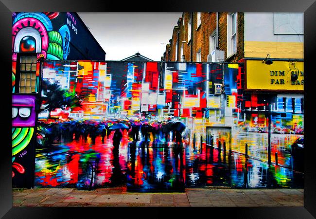 Graffiti Street Art Camden Town London Framed Print by Andy Evans Photos
