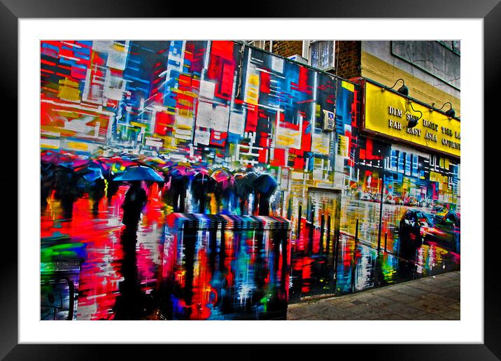 Graffiti Street Art Camden Town London Framed Mounted Print by Andy Evans Photos
