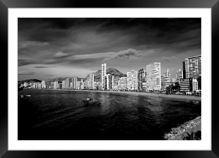 Benidorm Levante Beach Costa Blanca Spain Framed Mounted Print by Andy Evans Photos