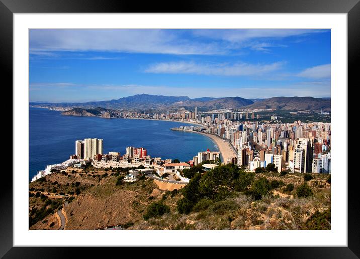Benidorm Skyline Cityscape Costa Blanca Spain Framed Mounted Print by Andy Evans Photos