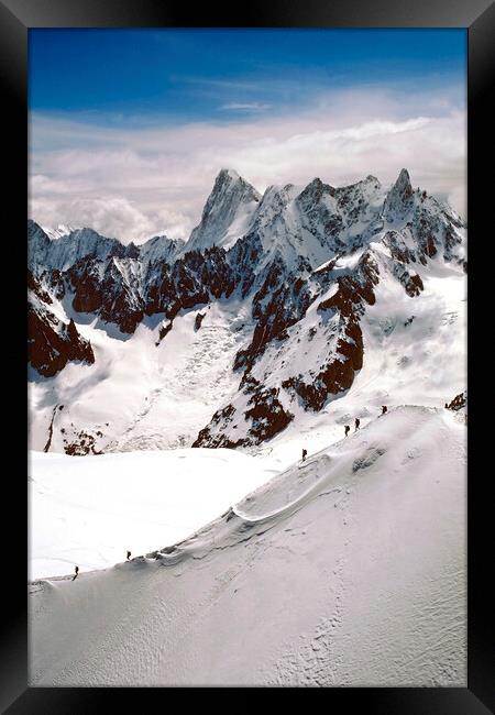 Chamonix Aiguille du Midi Mont Blanc Massif French Alps France Framed Print by Andy Evans Photos