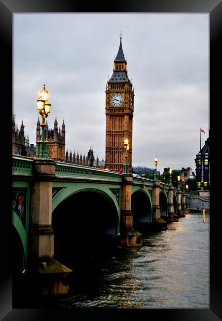 Big Ben Queen Elizabeth Tower Westminster Bridge Framed Print by Andy Evans Photos