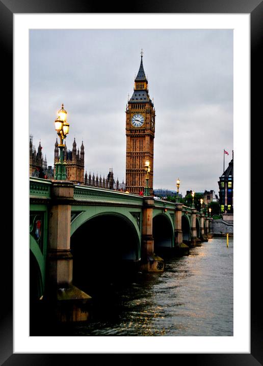 Big Ben Queen Elizabeth Tower Westminster Bridge Framed Mounted Print by Andy Evans Photos