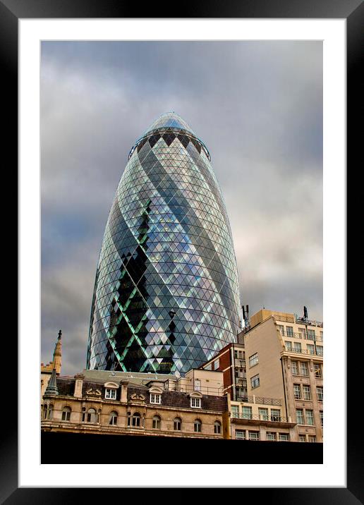 The Gherkin 30 St Mary Axe London England Framed Mounted Print by Andy Evans Photos