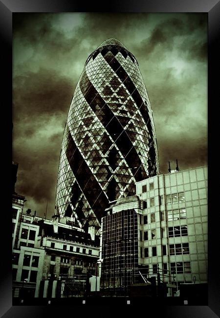 30 St Mary Axe The Gherkin London England United K Framed Print by Andy Evans Photos