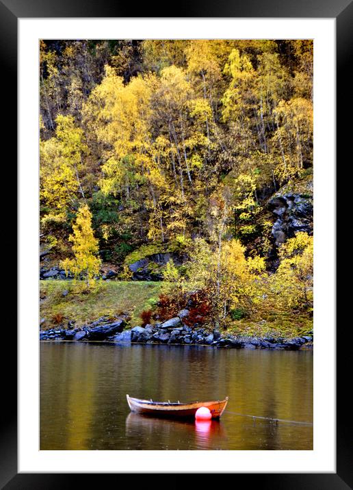 Serene Autumnal Scene at Flam Aurlandsfjord Norweg Framed Mounted Print by Andy Evans Photos
