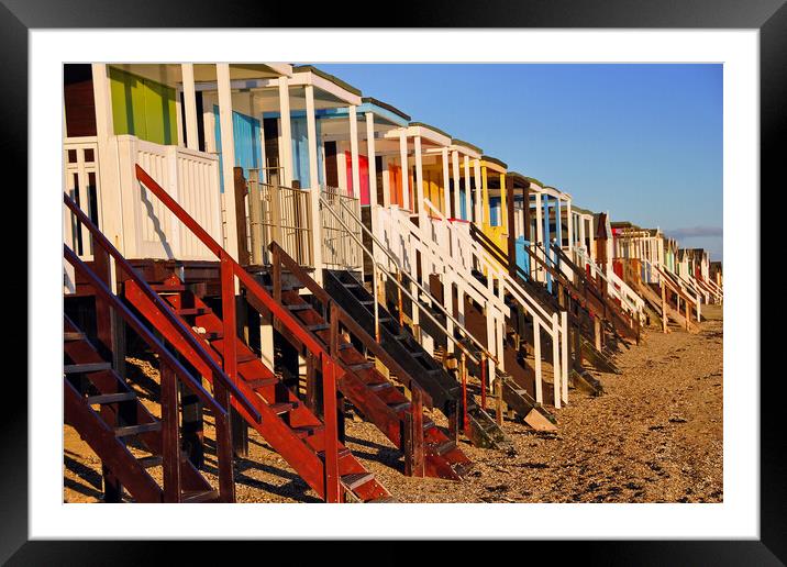 Thorpe Bay Beach Huts England Essex UK Framed Mounted Print by Andy Evans Photos