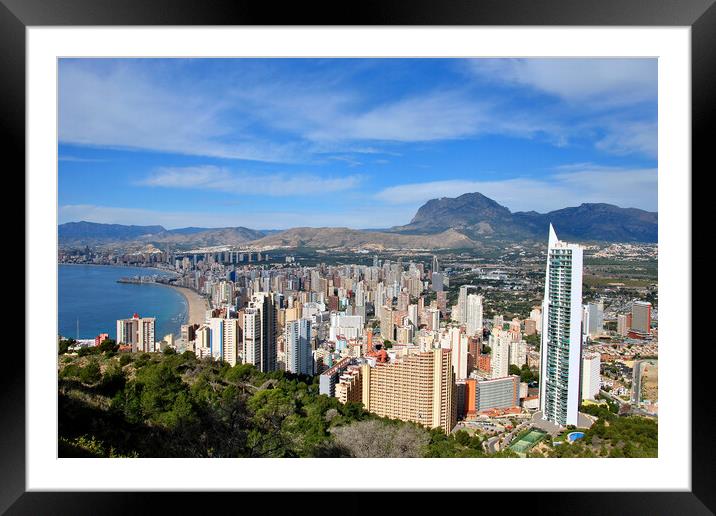 Benidorm's Majestic Skyline Framed Mounted Print by Andy Evans Photos