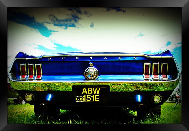 Iconic Ford Mustang Rear View Framed Print by Andy Evans Photos