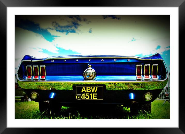 Iconic Ford Mustang Rear View Framed Mounted Print by Andy Evans Photos