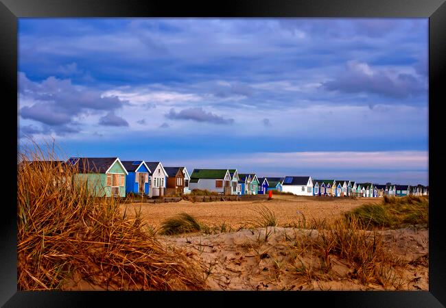 Rainbow of Beach Huts Framed Print by Andy Evans Photos