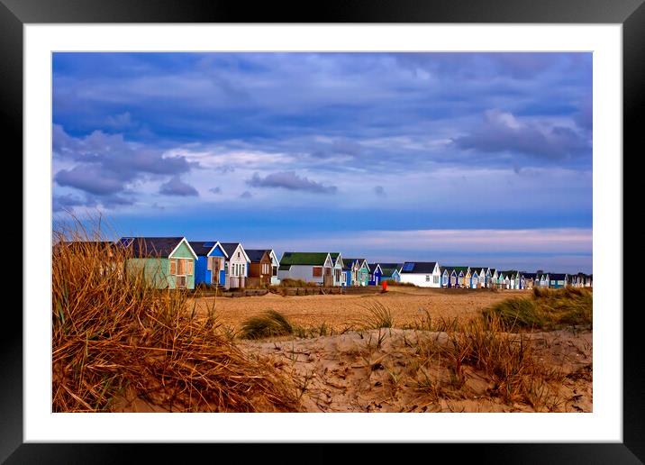 Rainbow of Beach Huts Framed Mounted Print by Andy Evans Photos