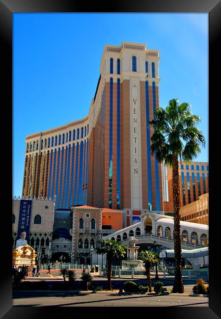 "Sunlit Splendor: The Venetian Hotel, Las Vegas" Framed Print by Andy Evans Photos