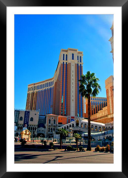 Sunlit Splendor: The Venetian Hotel, Las Vegas Framed Mounted Print by Andy Evans Photos