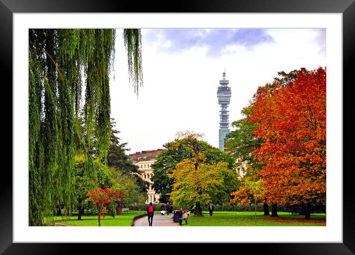 Autumnal Splendour in Regents Park Framed Mounted Print by Andy Evans Photos
