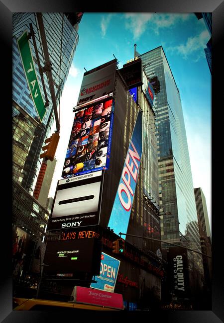 Unveiling Manhattan's Vibrant Heart Framed Print by Andy Evans Photos