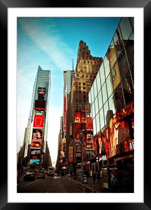 Vibrant Heart of Manhattan Framed Mounted Print by Andy Evans Photos