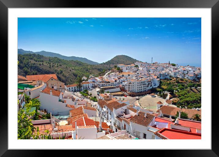 'Quintessential Andalucian Charm: Frigiliana' Framed Mounted Print by Andy Evans Photos