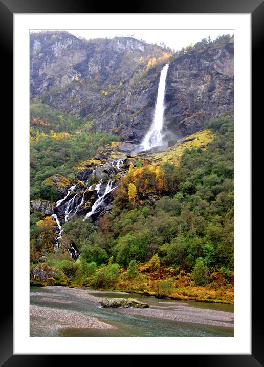 Flamsdalen Valley Flam Norway Scandinavia Framed Mounted Print by Andy Evans Photos