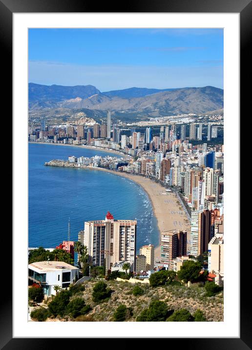 Benidorm Skyline Cityscape Costa Blanca Spain Framed Mounted Print by Andy Evans Photos